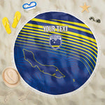 Afro-Curacao Football Custom Beach Blanket Korsou Blue Wave - Making History - African Pride