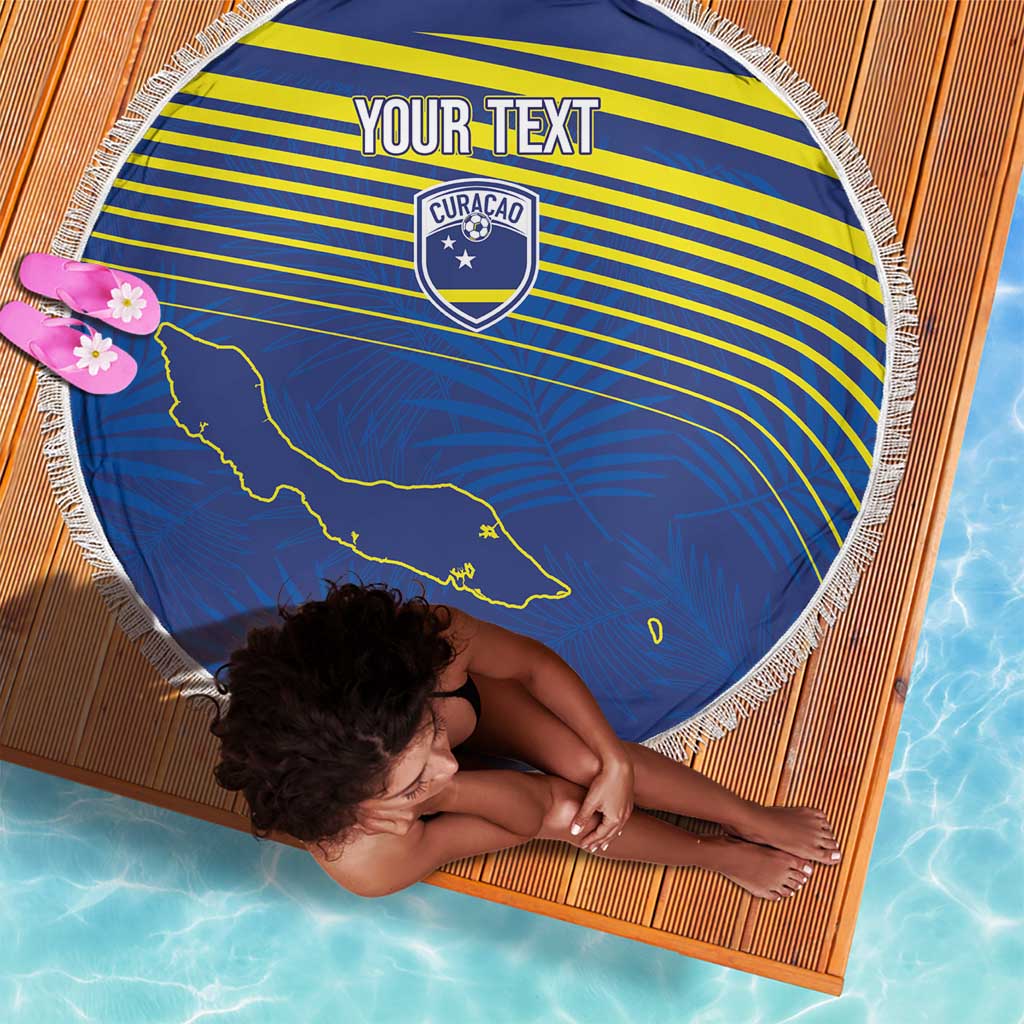 Afro-Curacao Football Custom Beach Blanket Korsou Blue Wave - Making History - African Pride