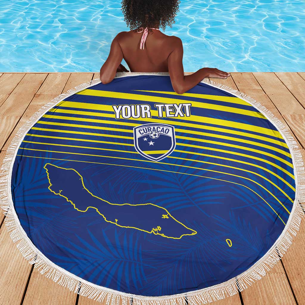 Afro-Curacao Football Custom Beach Blanket Korsou Blue Wave - Making History - African Pride