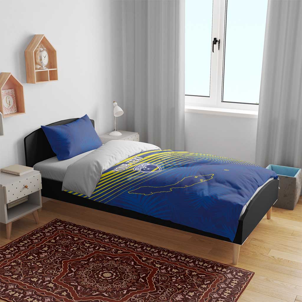 Afro-Curacao Football Custom Bedding Set Korsou Blue Wave - Making History - African Pride
