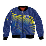 Afro-Curacao Football Custom Bomber Jacket Korsou Blue Wave - Making History - African Pride