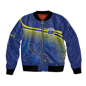Afro-Curacao Football Custom Bomber Jacket Korsou Blue Wave - Making History - African Pride