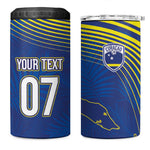 Afro-Curacao Football Custom 4 in 1 Can Cooler Tumbler Korsou Blue Wave - Making History - African Pride