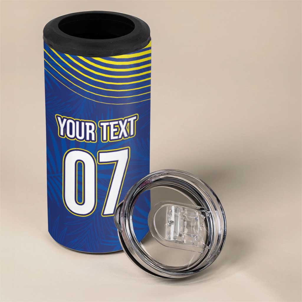 Afro-Curacao Football Custom 4 in 1 Can Cooler Tumbler Korsou Blue Wave - Making History - African Pride
