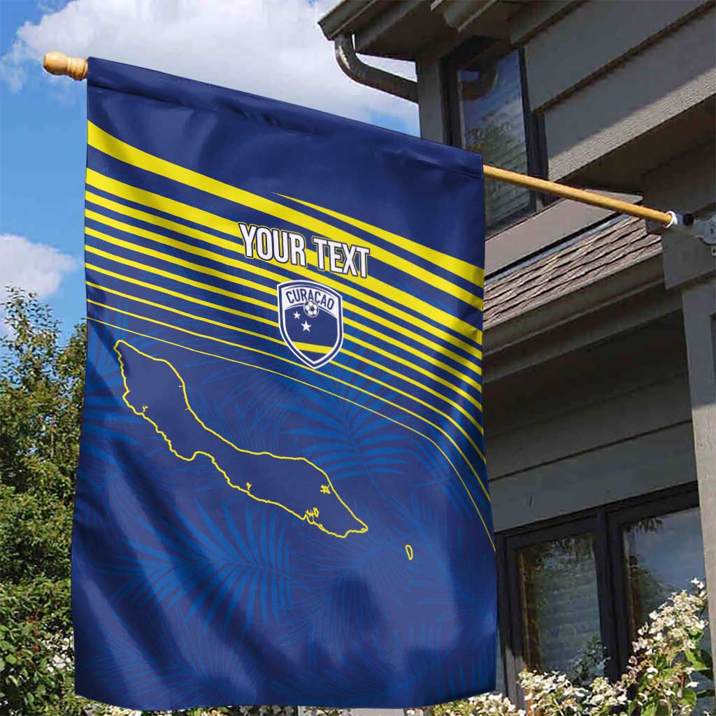Afro-Curacao Football Custom Garden Flag Korsou Blue Wave - Making History - African Pride