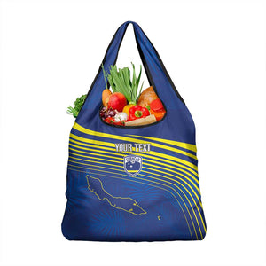 Afro-Curacao Football Custom Grocery Bag Korsou Blue Wave - Making History - African Pride