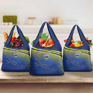 Afro-Curacao Football Custom Grocery Bag Korsou Blue Wave - Making History - African Pride
