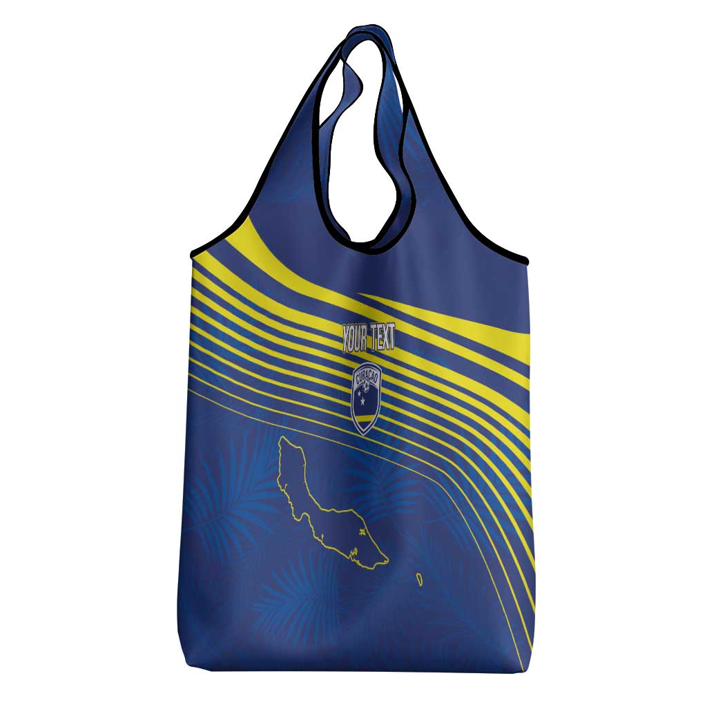 Afro-Curacao Football Custom Grocery Bag Korsou Blue Wave - Making History - African Pride