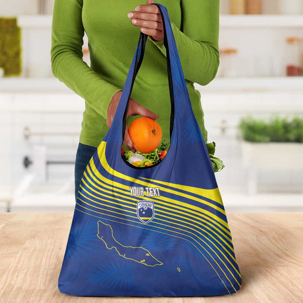 Afro-Curacao Football Custom Grocery Bag Korsou Blue Wave - Making History - African Pride