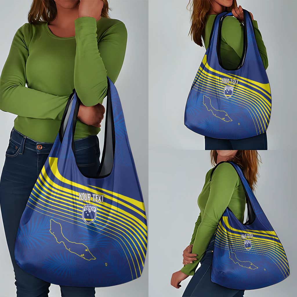 Afro-Curacao Football Custom Grocery Bag Korsou Blue Wave - Making History - African Pride