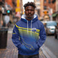 Afro-Curacao Football Custom Hoodie Korsou Blue Wave - Making History - African Pride