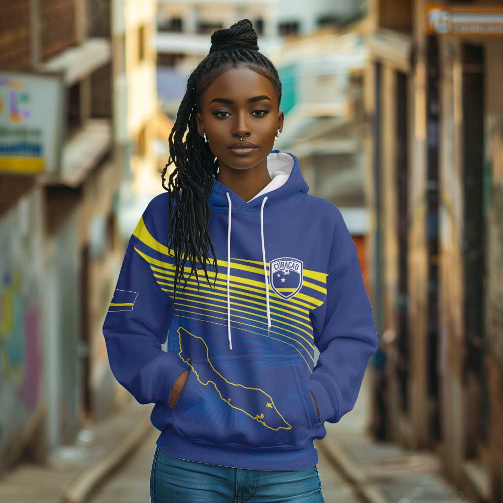 Afro-Curacao Football Custom Hoodie Korsou Blue Wave - Making History - African Pride