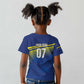 Afro-Curacao Football Custom Kid T shirt Korsou Blue Wave - Making History LT7