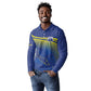 Afro-Curacao Football Custom Long Sleeve Polo Shirt Korsou Blue Wave - Making History - African Pride