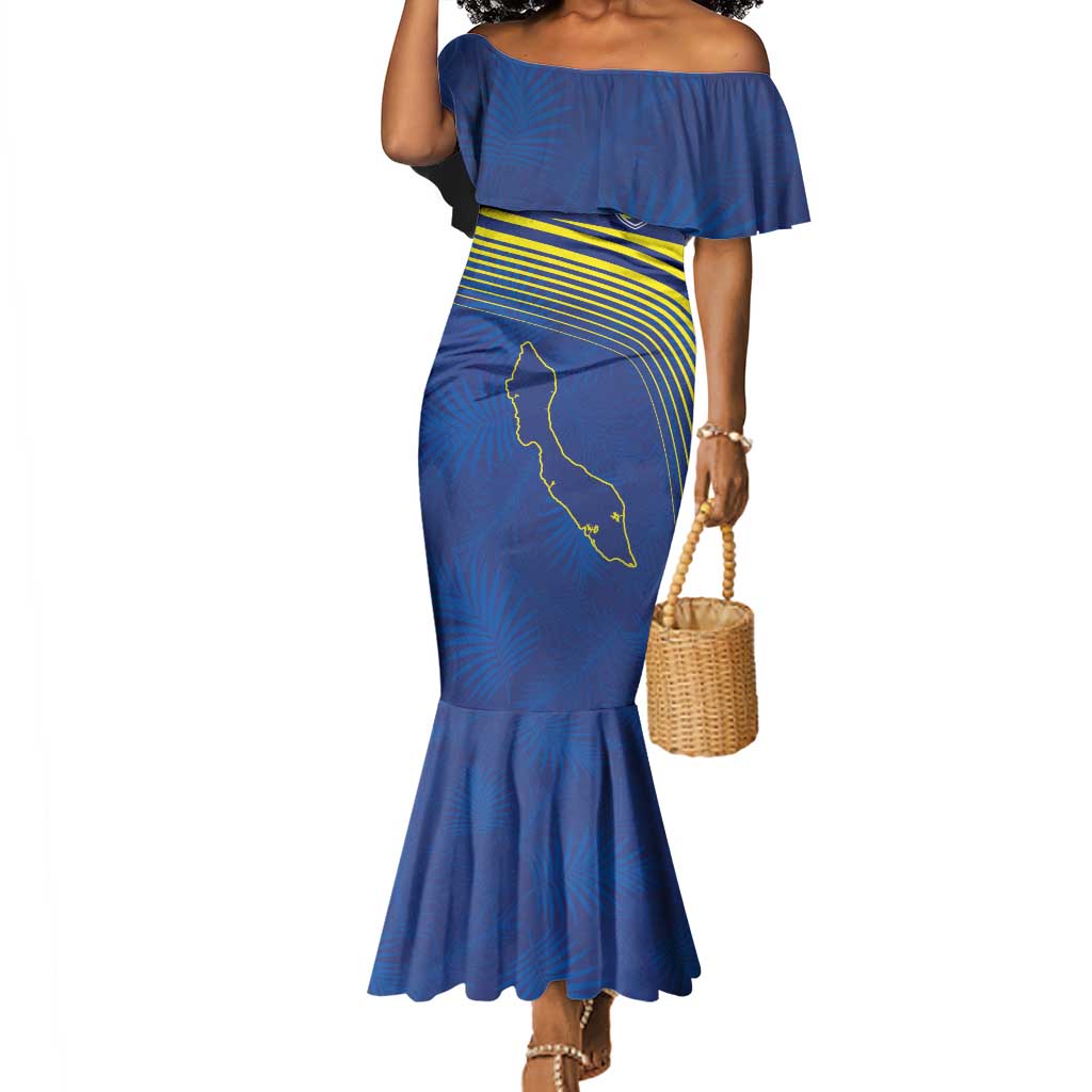 Afro-Curacao Football Custom Mermaid Dress Korsou Blue Wave - Making History LT7