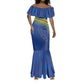 Afro-Curacao Football Custom Mermaid Dress Korsou Blue Wave - Making History LT7