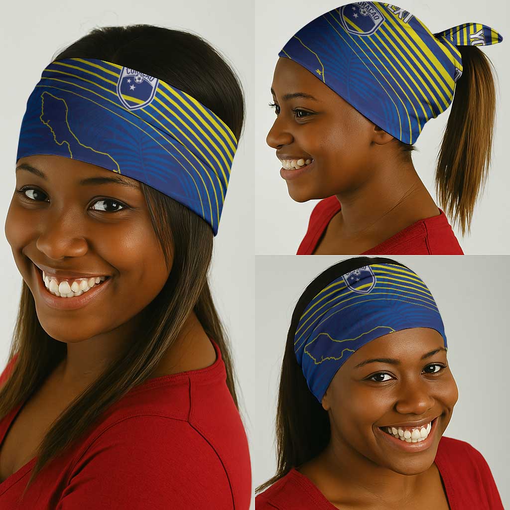 Afro-Curacao Football Custom Neck Gaiter Korsou Blue Wave - Making History - African Pride