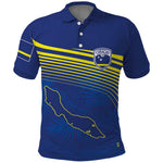 Afro-Curacao Football Custom Polo Shirt Korsou Blue Wave - Making History LT7