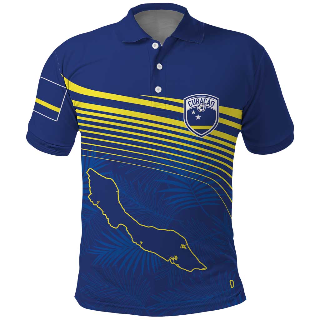 Afro-Curacao Football Custom Polo Shirt Korsou Blue Wave - Making History LT7