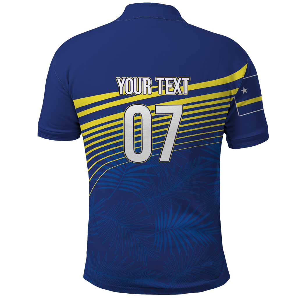 Afro-Curacao Football Custom Polo Shirt Korsou Blue Wave - Making History LT7