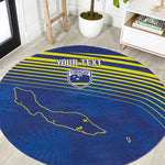 Afro-Curacao Football Custom Round Carpet Korsou Blue Wave - Making History - African Pride