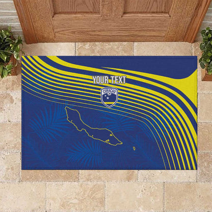 Afro-Curacao Football Custom Rubber Doormat Korsou Blue Wave - Making History - African Pride
