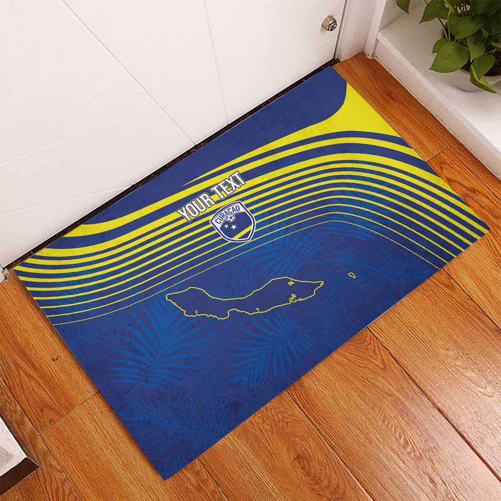 Afro-Curacao Football Custom Rubber Doormat Korsou Blue Wave - Making History - African Pride