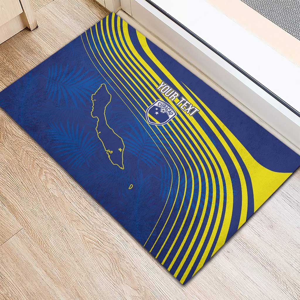 Afro-Curacao Football Custom Rubber Doormat Korsou Blue Wave - Making History - African Pride