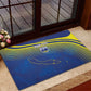 Afro-Curacao Football Custom Rubber Doormat Korsou Blue Wave - Making History - African Pride