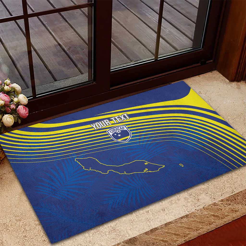 Afro-Curacao Football Custom Rubber Doormat Korsou Blue Wave - Making History - African Pride