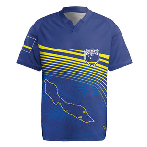 Afro-Curacao Football Custom Rugby Jersey Korsou Blue Wave - Making History LT7