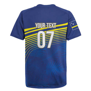 Afro-Curacao Football Custom Rugby Jersey Korsou Blue Wave - Making History LT7