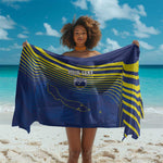 Afro-Curacao Football Custom Sarong Korsou Blue Wave - Making History - African Pride