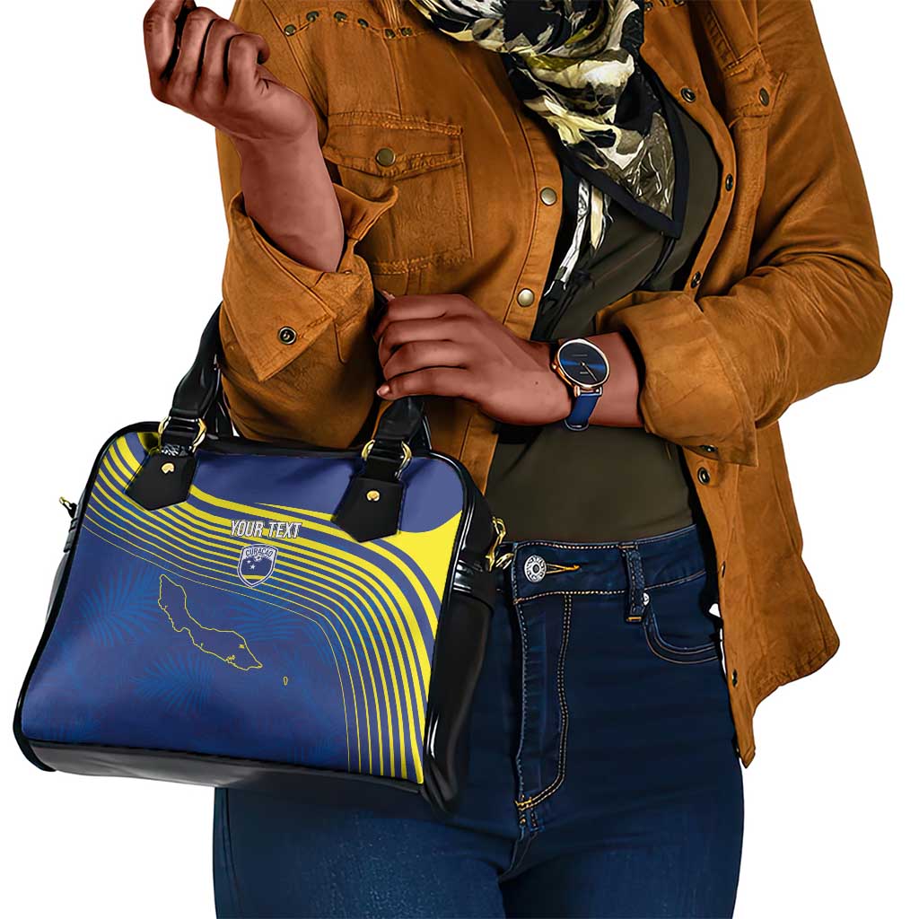 Afro-Curacao Football Custom Shoulder Handbag Korsou Blue Wave - Making History - African Pride