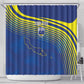 Afro-Curacao Football Custom Shower Curtain Korsou Blue Wave - Making History - African Pride