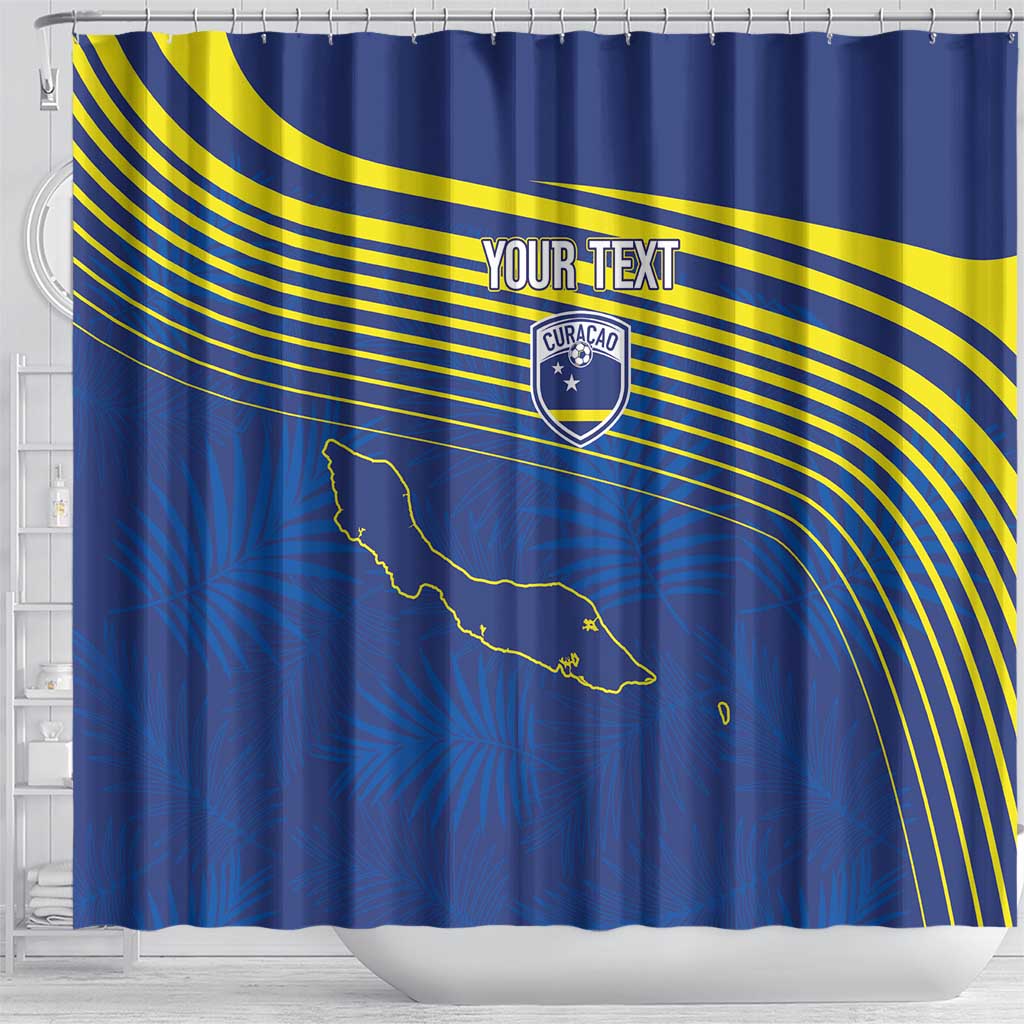 Afro-Curacao Football Custom Shower Curtain Korsou Blue Wave - Making History - African Pride