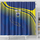 Afro-Curacao Football Custom Shower Curtain Korsou Blue Wave - Making History - African Pride
