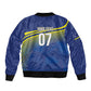 Afro-Curacao Football Custom Sleeve Zip Bomber Jacket Korsou Blue Wave - Making History - African Pride