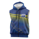 Afro-Curacao Football Custom Sleeveless Zip Hoodie Korsou Blue Wave - Making History - African Pride