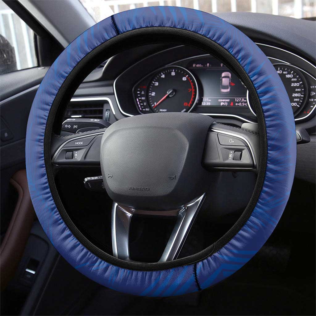 Afro-Curacao Football Steering Wheel Cover Korsou Blue Wave - Making History - African Pride