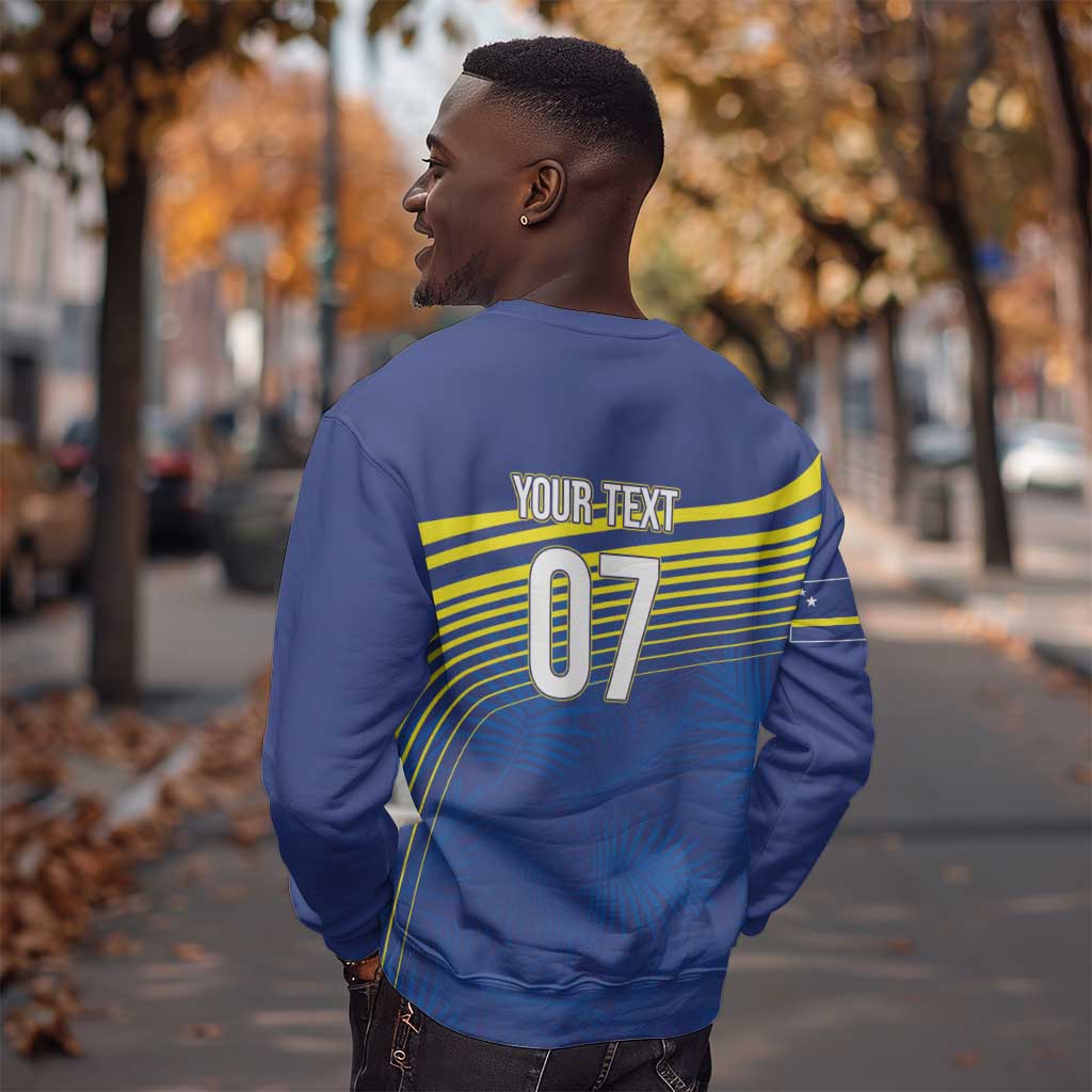 Afro-Curacao Football Custom Sweatshirt Korsou Blue Wave - Making History - African Pride