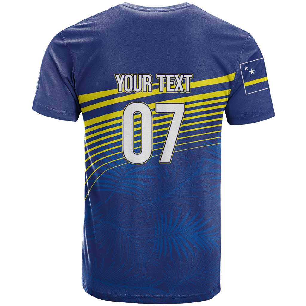 Afro-Curacao Football Custom T shirt Korsou Blue Wave - Making History LT7