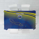 Afro-Curacao Football Custom Tablecloth Korsou Blue Wave - Making History - African Pride