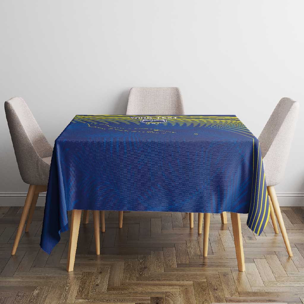 Afro-Curacao Football Custom Tablecloth Korsou Blue Wave - Making History - African Pride