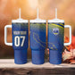 Afro-Curacao Football Custom Tumbler With Handle Korsou Blue Wave - Making History - African Pride