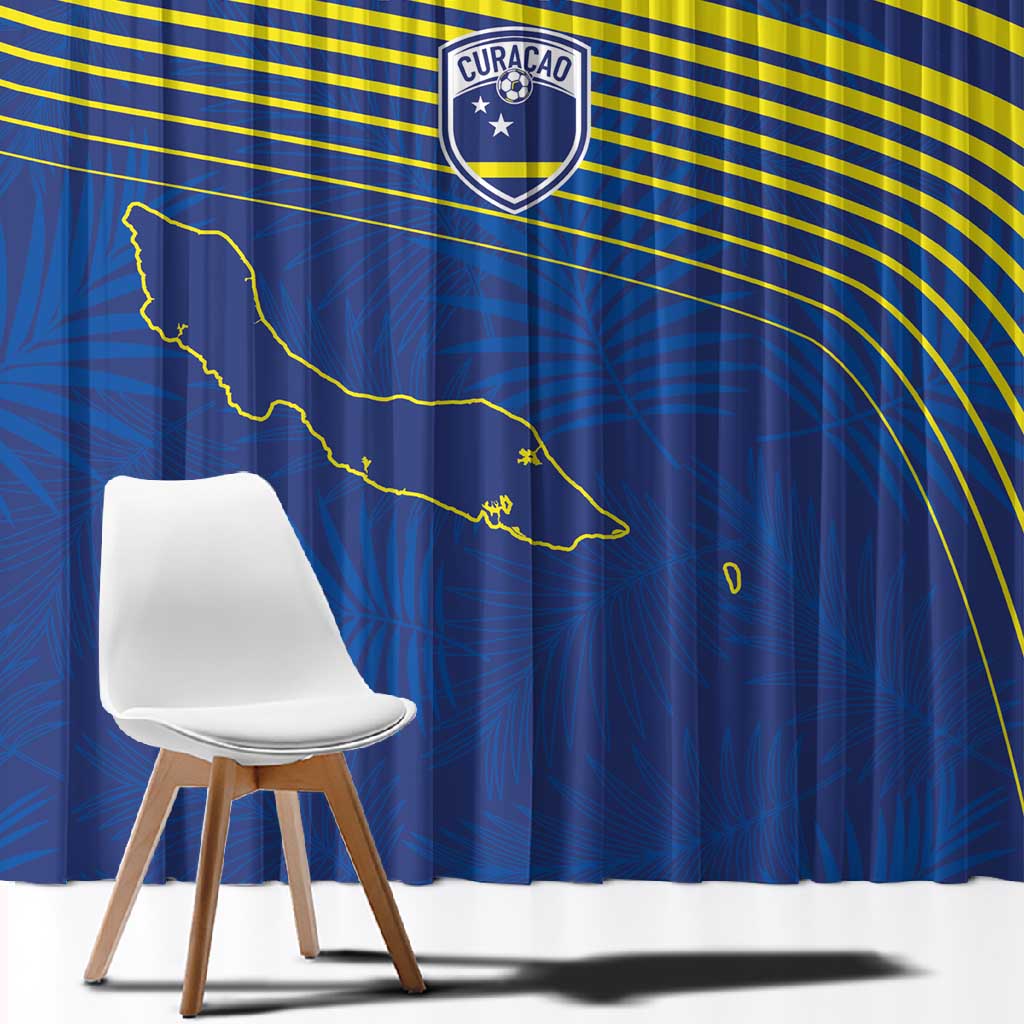 Afro-Curacao Football Custom Window Curtain Korsou Blue Wave - Making History - African Pride