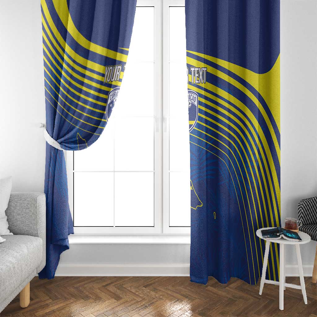 Afro-Curacao Football Custom Window Curtain Korsou Blue Wave - Making History - African Pride