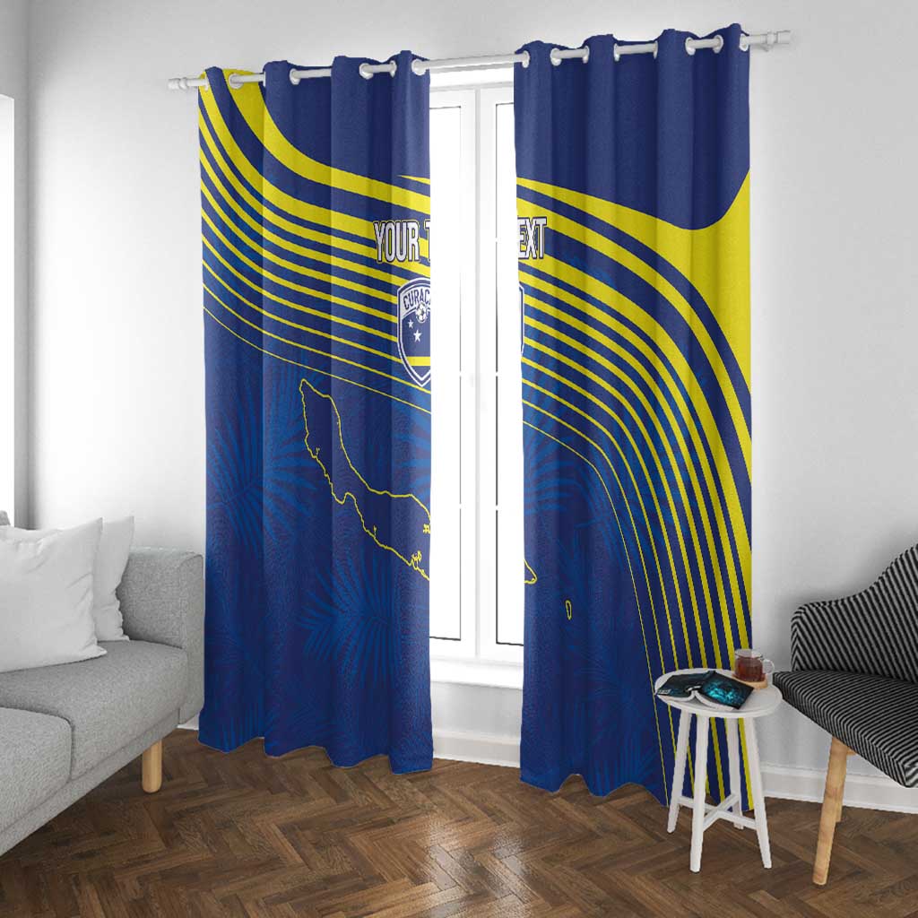 Afro-Curacao Football Custom Window Curtain Korsou Blue Wave - Making History - African Pride