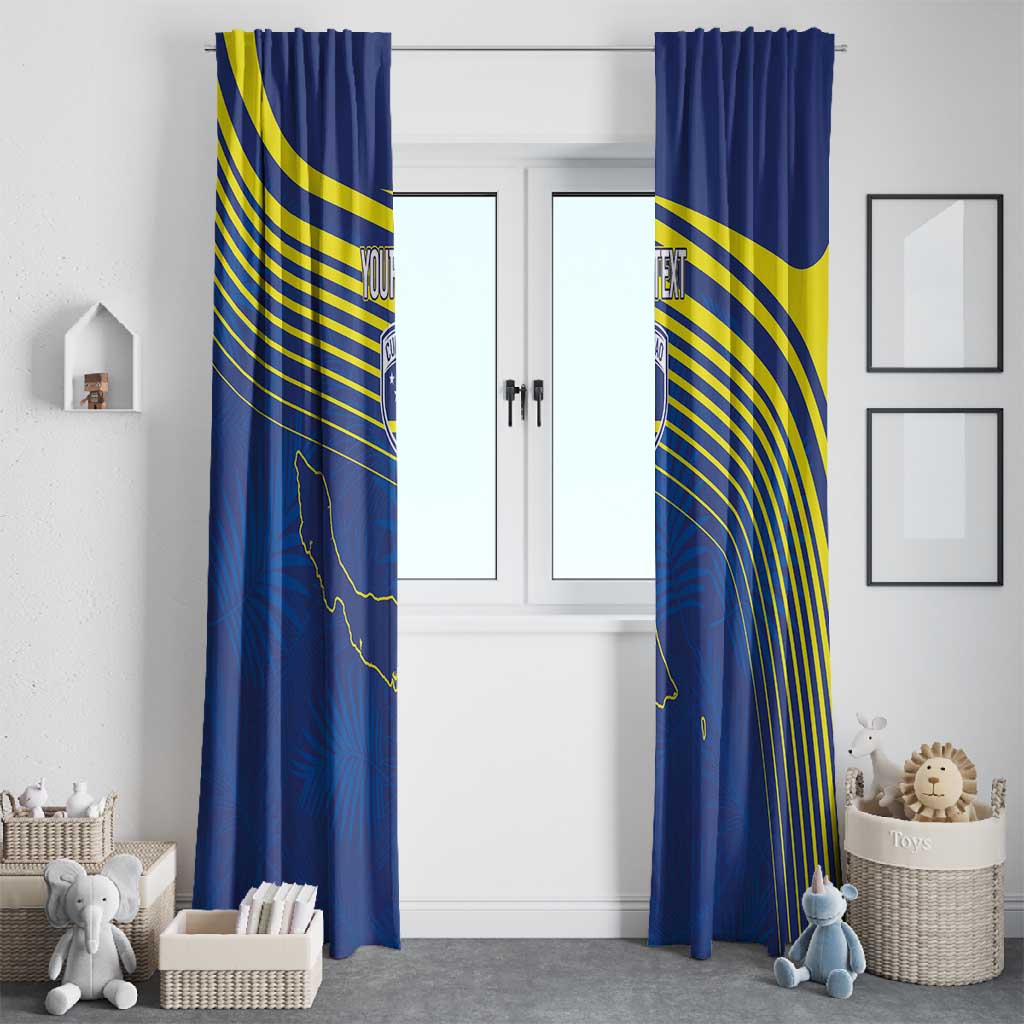 Afro-Curacao Football Custom Window Curtain Korsou Blue Wave - Making History - African Pride