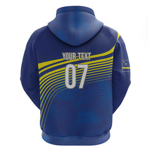 Afro-Curacao Football Custom Zip Hoodie Korsou Blue Wave - Making History - African Pride